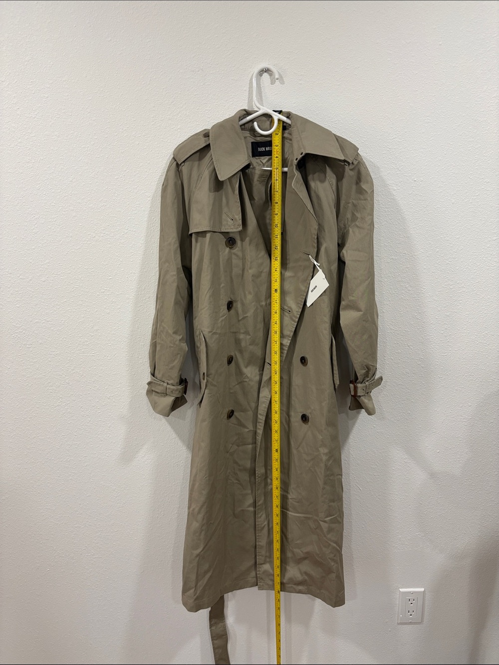 Buck Mason Dried Olive Signature Trench Coat Belted XS Retail $598 NWT - Picture 2 of 16